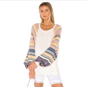 Free People Rainbow Dreams Pullover Knit Top